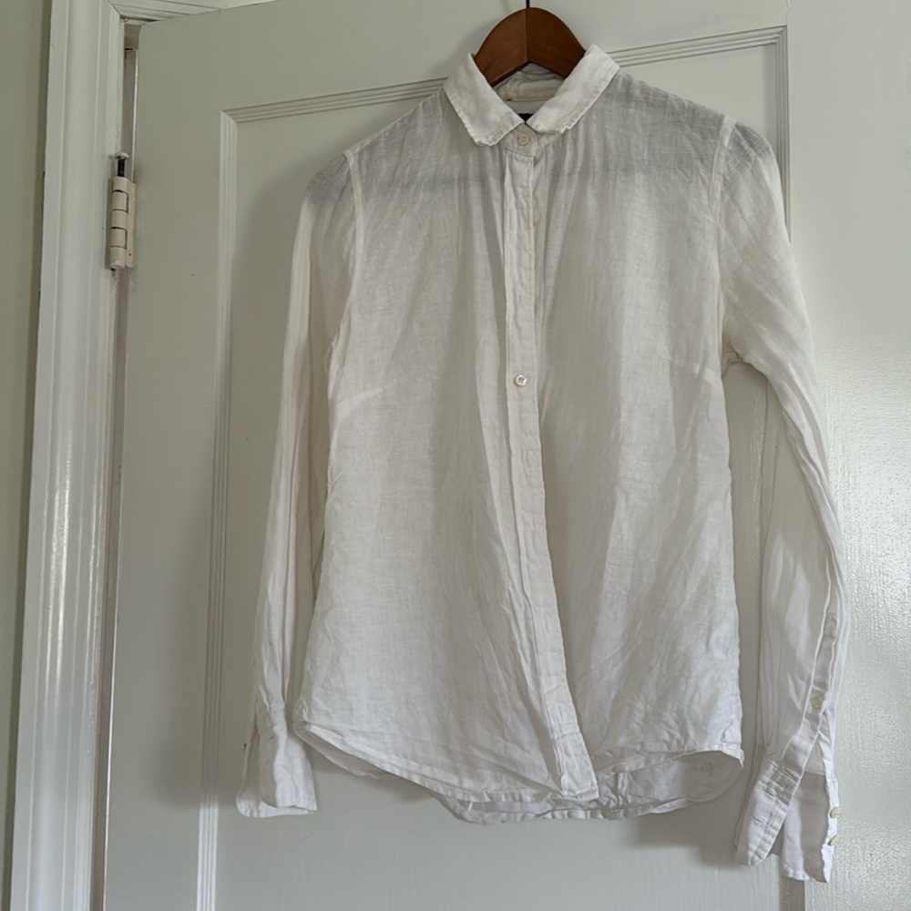 White J. Crew Baird McNutt white linen button down